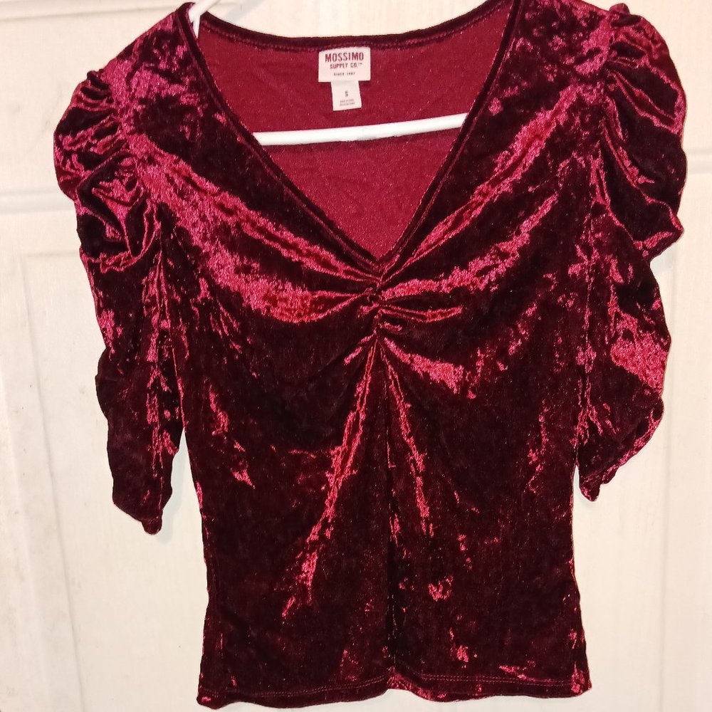 Woman's velvet red/ burgundy T-shirt